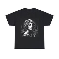 Unisex Adult T Shirt Vintage Elegance Art Deco Sophisticated Lady Portrait Tee