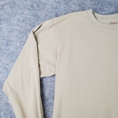 Rothco Shirt Men Medium Beige Crew Neck Long Sleeve Stretch Pullover 100% Cotton
