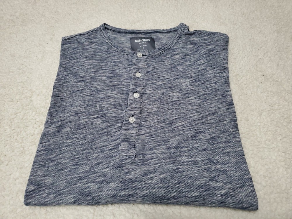 Bonobos Henley Standard Fit Long Sleeve Pullover Lightweight Shirt Size Small