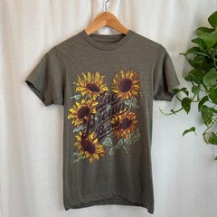 Zac Brown Band Green Sunflower T Shirt Womens XS