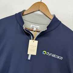 Peter Millar Quarter Zip Mens XL Blue Crown Sport Pullover Golf Company Logo NEW