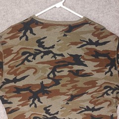 Polo Ralph Lauren Shirt Men XL Green Camo Thermal Waffle Knit Camouflage Hunting