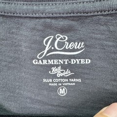 J Crew Tshirt Mens M Charcoal Gray Garment Dyed Slub Cotton Pocket Tee Preppy