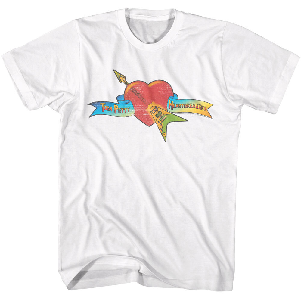 Tom Petty & The Heartbreakers Flying V Guitar In Heart Men’s T Shirt Rock Music