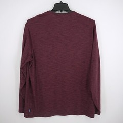 Dillard’s Rowm Men’s Long-Sleeve Henley Shirt XL Wine Purple Heather NWT