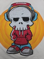 Tolga Kisa Rhinestone Swag Gangster Streetwear Men T-Shirt Small Skull#42935