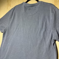 Common People Ribbed Knit T Shirt Large Blue Short Sleeve Casual Minimalist Tee