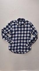 Uniqlo Flannel Shirt Mens M Blue White Buffalo Check Long Sleeve Button Down