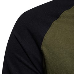 Men’s T-shirts 100% Cotton Long Sleeve O-neck Pactwork Casual T Shirt
