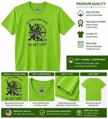 NEW Let Find Some Place To Get Lost Shirt Deer Compass Outdoor Graphic Tee Sz M