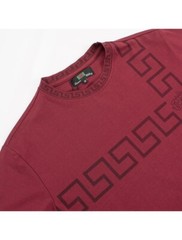Men’s Italian fashion Burgundy Short Sleeves Crew Neck T-shirt Medusa Greek Key