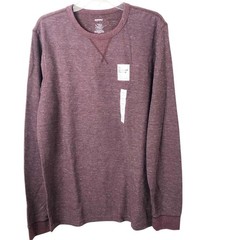 Sonoma NWT Men’s The Supersoft Thermal Crewneck Long Sleeve Shirt Plum L Tall