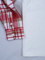 New Harvard University T-shirt Flannel button cuff Mens Large long sleeve crew