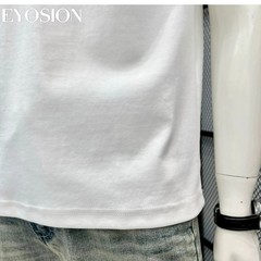 Men Embroidery Peacock Feathers T-Shirt Casual Short Sleeve Crewneck Cotton Tee