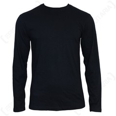 Long Sleeve BLACK T-SHIRT – All Sizes – Army Military COTTON Top – 100% COTTON