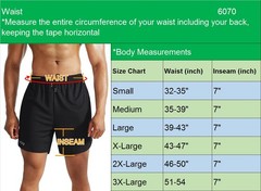 NELEUS Men’s 2 in 1 Running Shorts with Large, 6070 Black/Grey,2 Pack