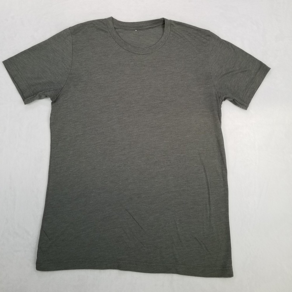 Unbranded Men’s Gray Crew Neck Short Sleeve Basic Shirt Classic Casual