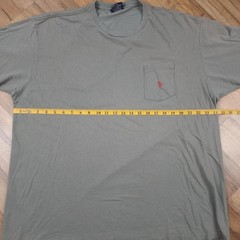 Polo Ralph Lauren Tee Mens L Gray Cotton Red Pony Pocket Single Stitch Made USA