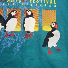 80’s Vintage T Shirt XL Art Festival Ann Arbor MI 1987 Single Stitch Penguins