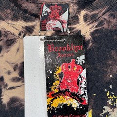 Brooklyn Xpress Bleach Wash T-Shirt Men’s XL Crown Skull Fleur De Lis Graphic