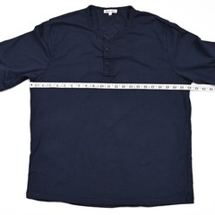 Alex Mill Henley Shirt Men’s Large Blue 100% Cotton Long Sleeve Preppy 3 Button