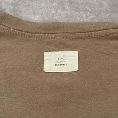 FOG Fear of God Essentials Shirt Mens Medium Taupe Brown Crewneck 100% Cotton