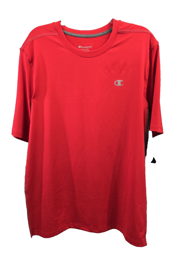Champion Mens Double Dry Performance T-Shirt Red Short Sleeve Crewneck XL NWT