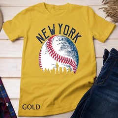 Vintage Downtown New York City Skyline Baseball Lover Gift Unisex T-shirt
