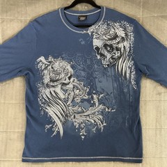 No Boundaries Y2K Thermal Shirt Mens 2XL Blue Long Sleeve Grunge Skater 2000’s