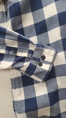 Uniqlo Flannel Shirt Mens M Blue White Buffalo Check Long Sleeve Button Down