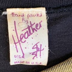 VTG Hand Painted by Heather XL Single Stitch All Over Print T-Shirt USA RETRO