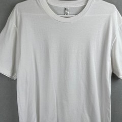 American Apparel White Crewneck T-Shirt Men Large 100% Combed Cotton Made in USA