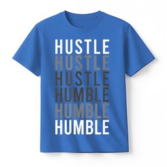Funny Hustle to Humble transition. Motivational typography T-Shirt
