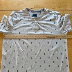 Original Bruno Supersoft Mens XL Henley Shirt Grey Anchor Print Short Sleeve