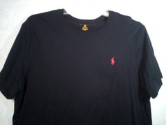 Polo Ralph Lauren T-Shirt Men XL Custom Fit Black Red Pony Crew Short Sleeve