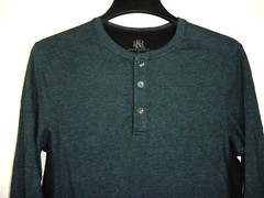 Rock & Republic Henley Pullover Men S Blue Black Long Sleeve
