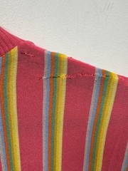Vintage Europe Craft Sweater Mens Small Multicolor Stripe Mock Neck 80s