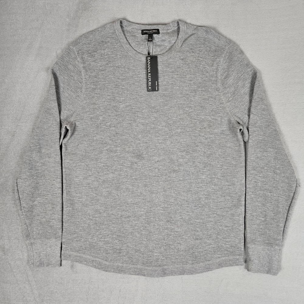 Banana Republic Core Temp Thermal Shirt Mens Large Gray Stretch Casual NWT