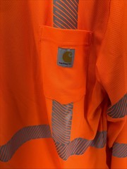 Carhartt Men’s High-Visibility Long-Sleeve Class 3 T-Shirt Bright Orange Med NEW