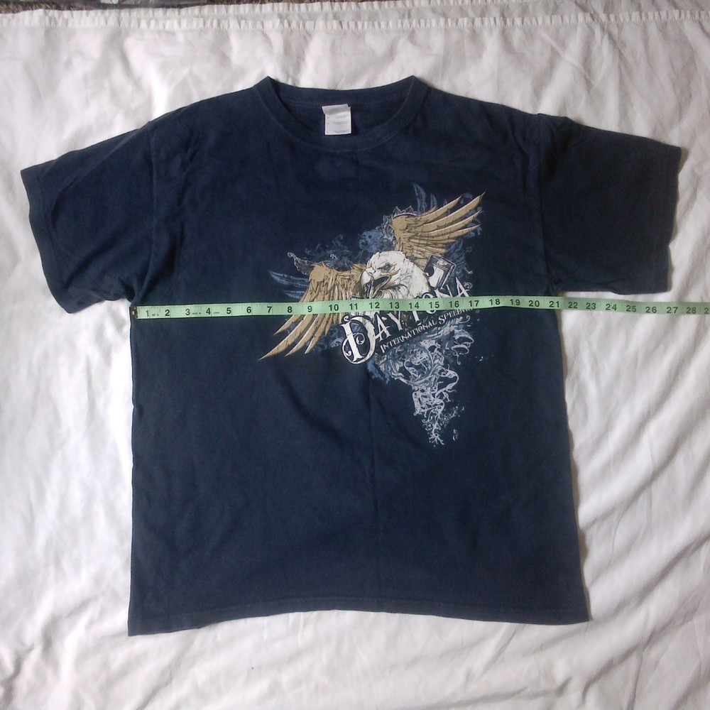 Daytona International Speedway T-shirt Adult LG Navy Graphic Front & Back Print