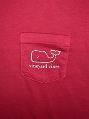 Vineyard Vines Pink Long Sleeve Pocket Tee Whale Logo Graphic Size M