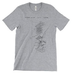 Calculator Patent T-Shirt.100% Soft Cotton Comfy Tee on Black White or Gray