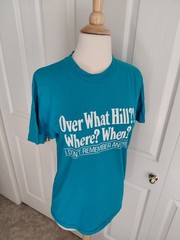 Vintage 1980s Over The Hill Blue Cotton T Shirt Single Stitch Small