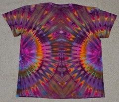 Handmade Ice Tie Dye T-Shirt XL Mens Womens Soft Cotton Maroon Orange Fanfold