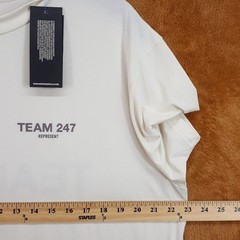 REPRESENT Shirt Mens Medium Cream Pullover Crew Oversized Team 247 T-Shirt Tee