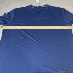 J MIERR Mens V-Neck Short Sleeve Muscle Slim Henley Shirt Blue, Athletic Size XL