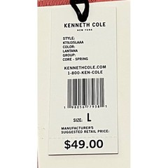Kenneth Cole New York Mens Lantana Pink Logo Graphic Shirt KT9J35LAAA Large NWT