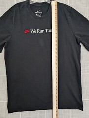 The Nike Tee Shirt Mens Medium Black We Run Things Embroidered Logo Check Swoosh