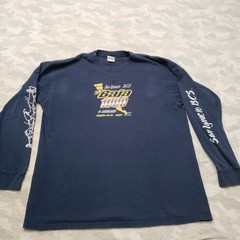 Vintage San Ignacio B.C.S Baja Yazbek Shirt Men XL Blue Y2k Pullover Long Sleeve