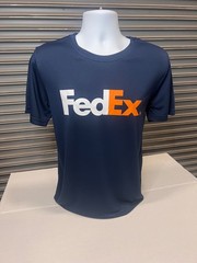 Vintage FedEx Quick Dry Short Sleeve Blue SS T-Shirt